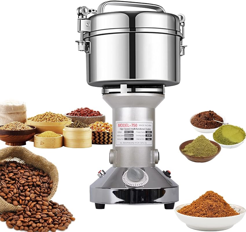 750g High Speed Electric Grain Mill Grinder for Coffee, Spices, Grains