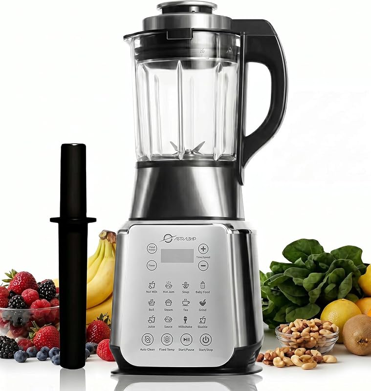 ASTRALSHIP 1500W Professional Glass Countertop Blender with 14 Presets