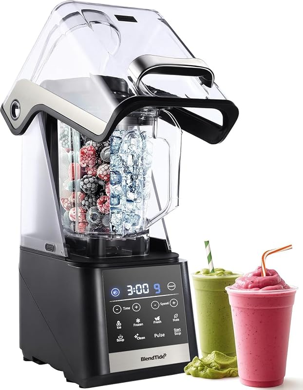 1500W Commercial Vacuum Blender with 56oz Jar, Quiet Shield, 9 Speeds,
