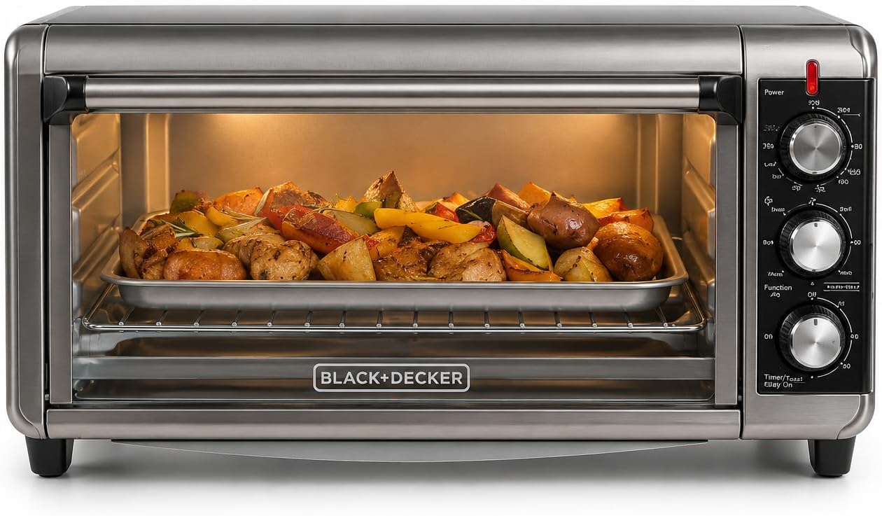 BLACK+DECKER TO3250XSBD 8-Slice Extra Wide Convection Countertop Toast