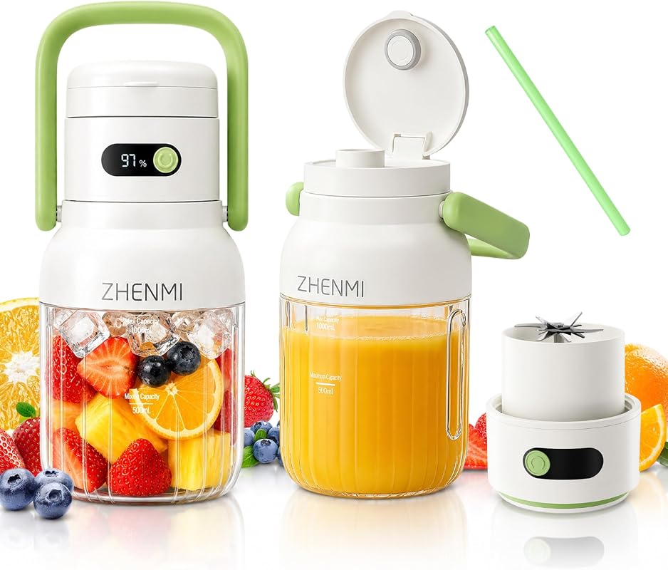 Portable Green 33oz Cordless Blender