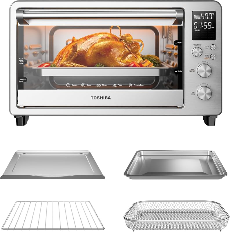 TOSHIBA ChefFry Air Fryer Toaster Oven Combo, Spacious 26.4-Quart Capa